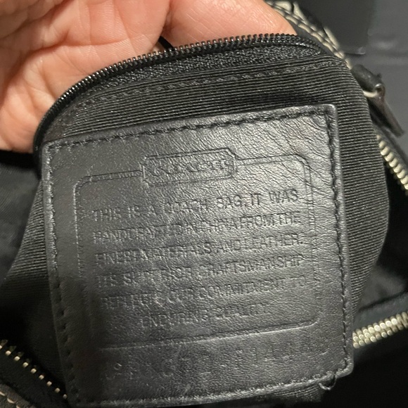 COACH Chelsea Signature Duffle Shoulder Bag F14446 GrayBlack JacquardLeather - Picture 8 of 11